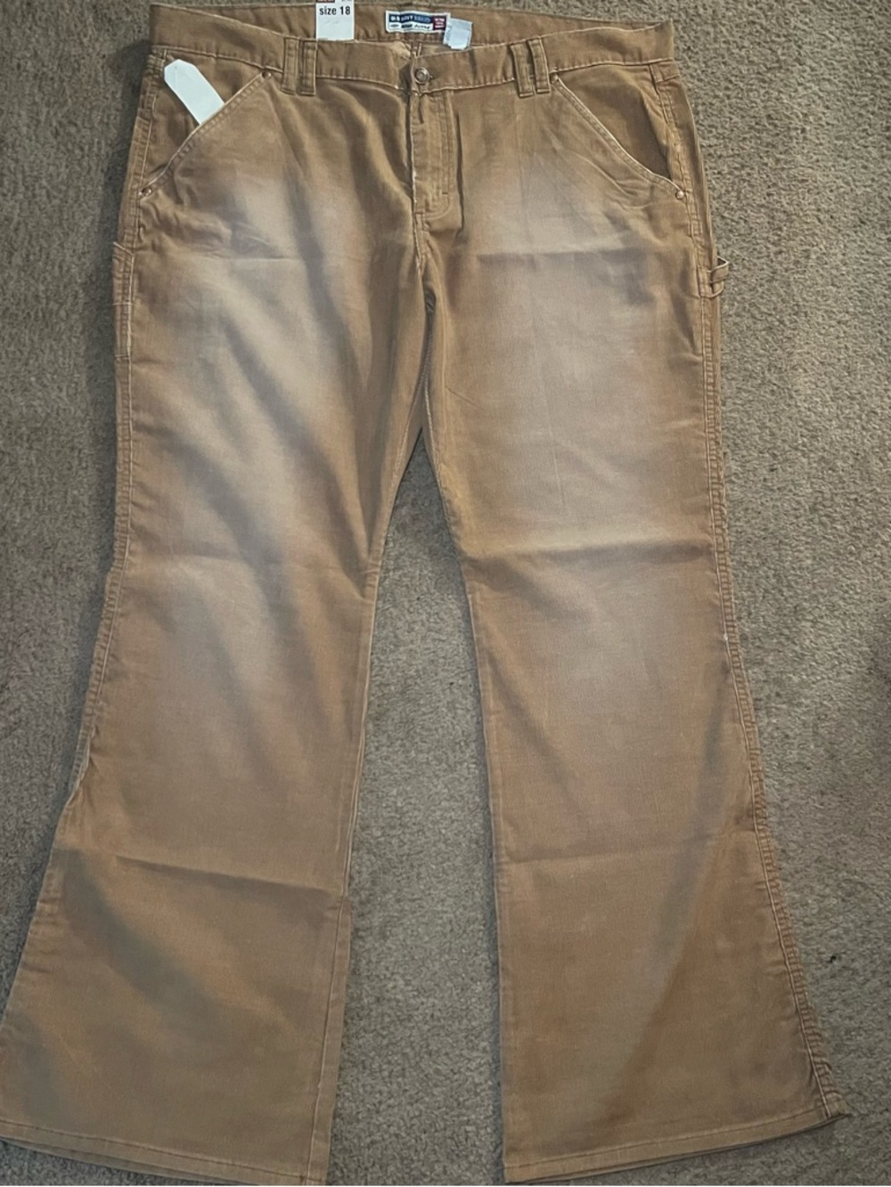 VTG Y2K Old Navy Corduroy Pants Women's HTF Sz 18 Ultra Low Rise -Flare 90's